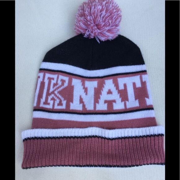 Pink Victoria’s Secret, black/pink/white hat, great condition, soft and comfy,OS - Picture 1 of 3